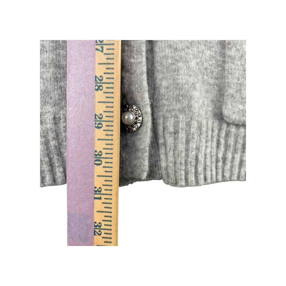 Talbots Light Gray Button-Front Long Cardigan - Picture 5 of 6